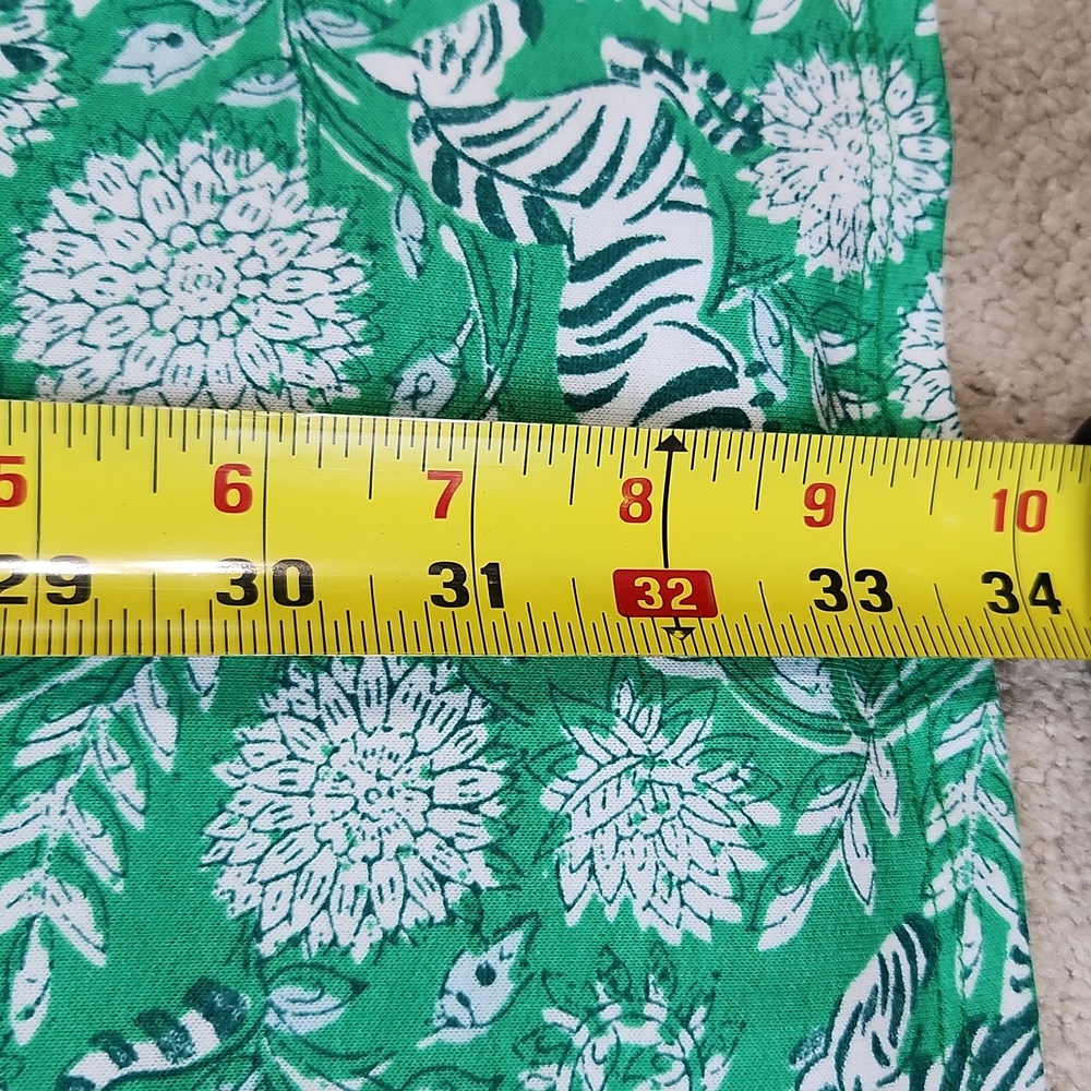 Crown & Ivy™ Women's Smocked Sleeve Green and White T-Shirt Dress - Sma… - Picture 5 of 9